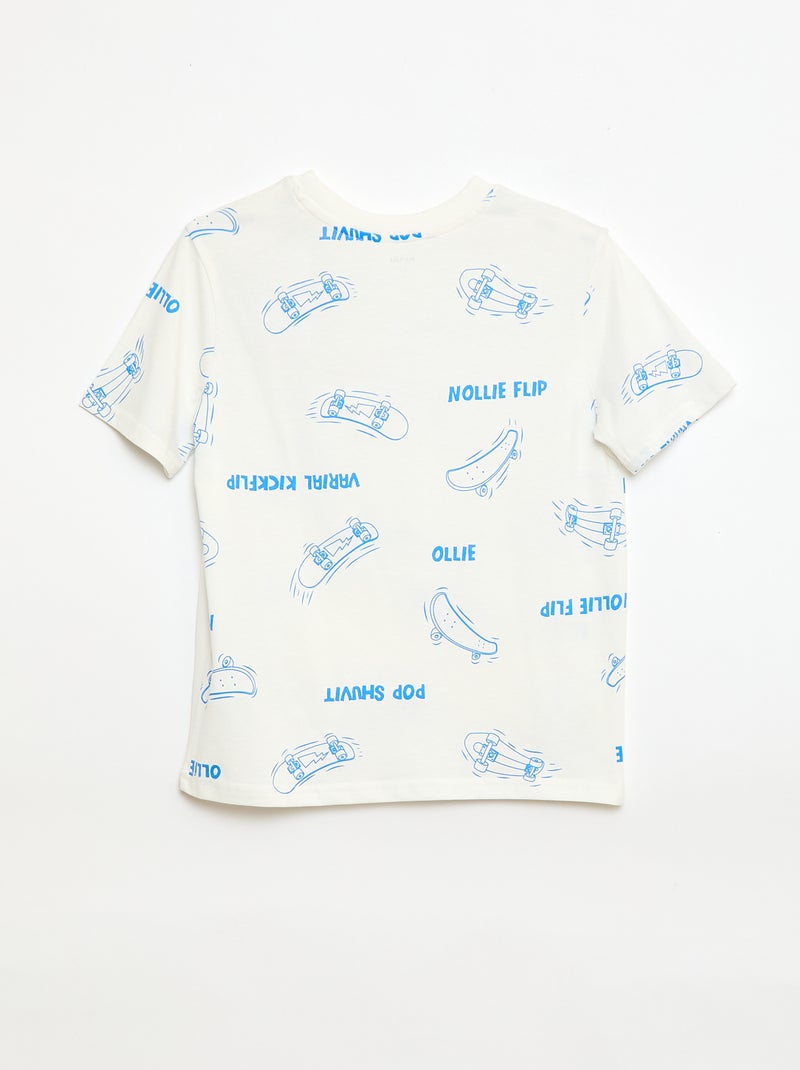 Camiseta de manga corta con estampado Beige - Kiabi