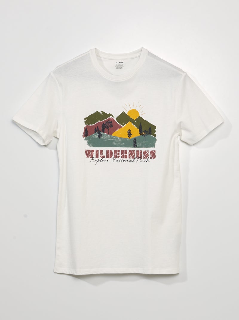 Camiseta de manga corta con estampado BLANCO - Kiabi