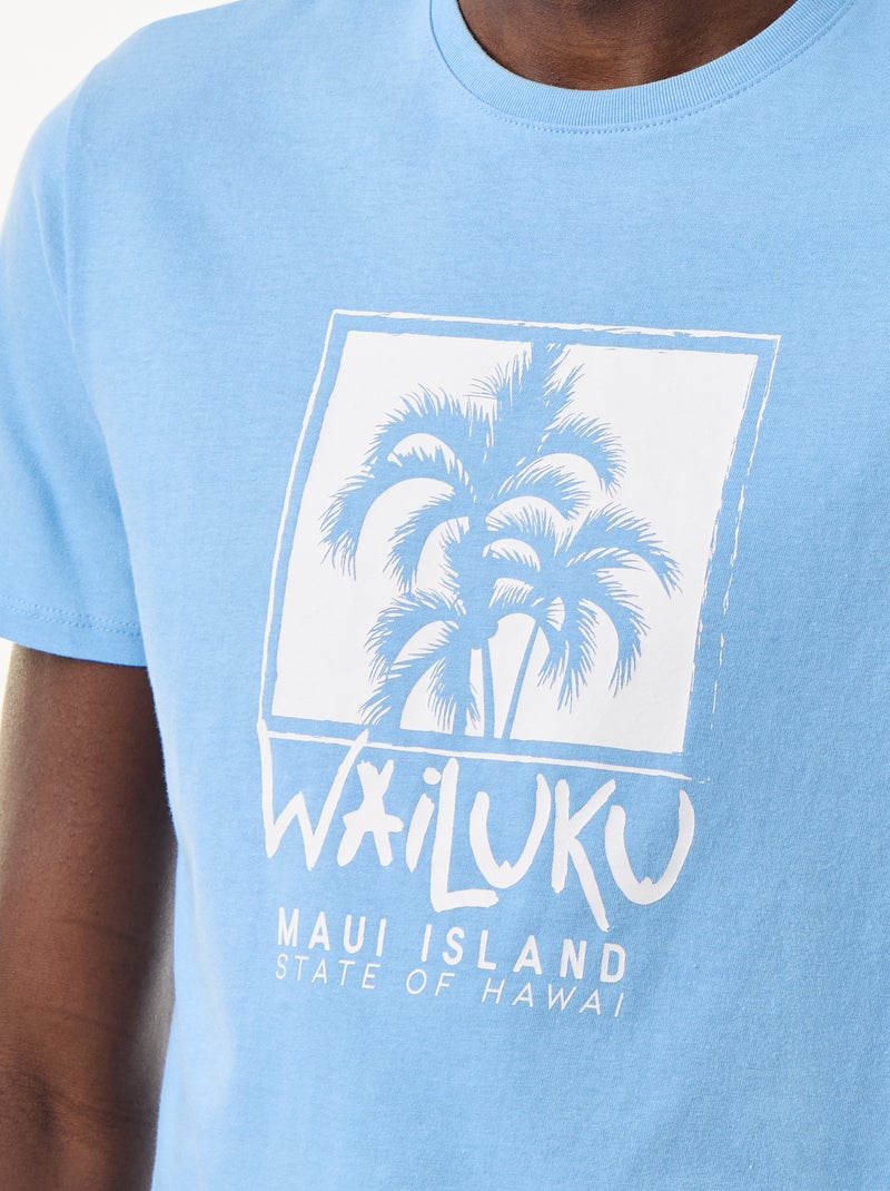 Camiseta de manga corta con estampado de fantasía Azul - Kiabi