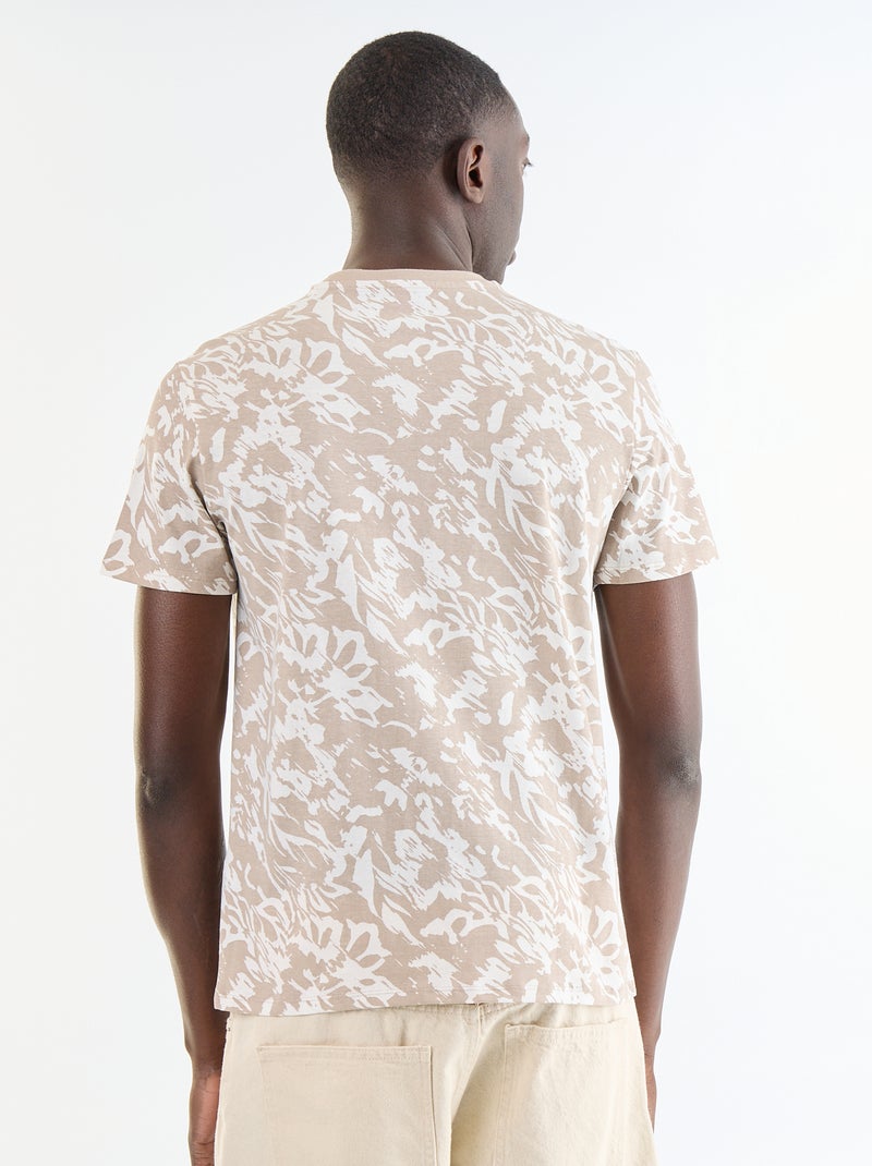 Camiseta de manga corta con estampado de fantasía Beige - Kiabi