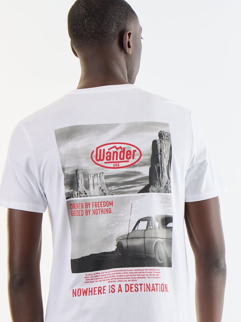 Camiseta de manga corta con estampado de fantasía Blanco - Kiabi