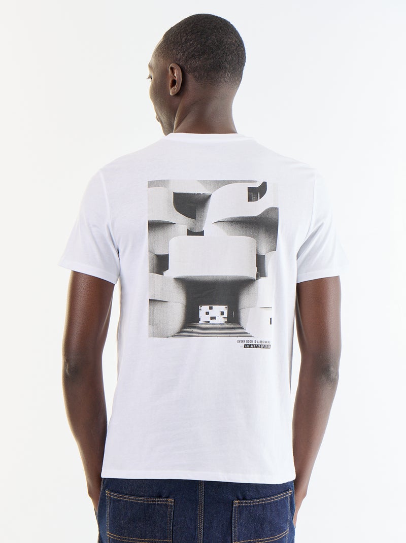 Camiseta de manga corta con estampado de fantasía Blanco - Kiabi