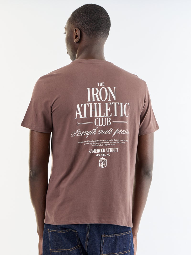Camiseta de manga corta con estampado de fantasía Marron - Kiabi