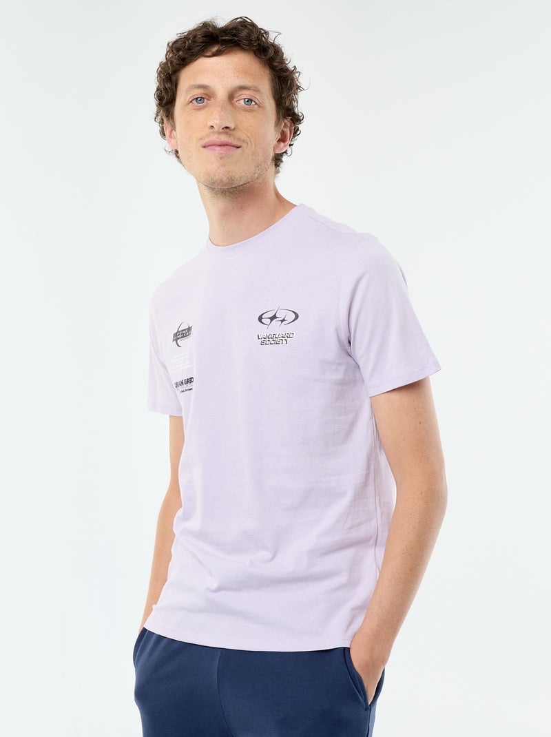 Camiseta de manga corta con estampado de fantasía Purpura - Kiabi