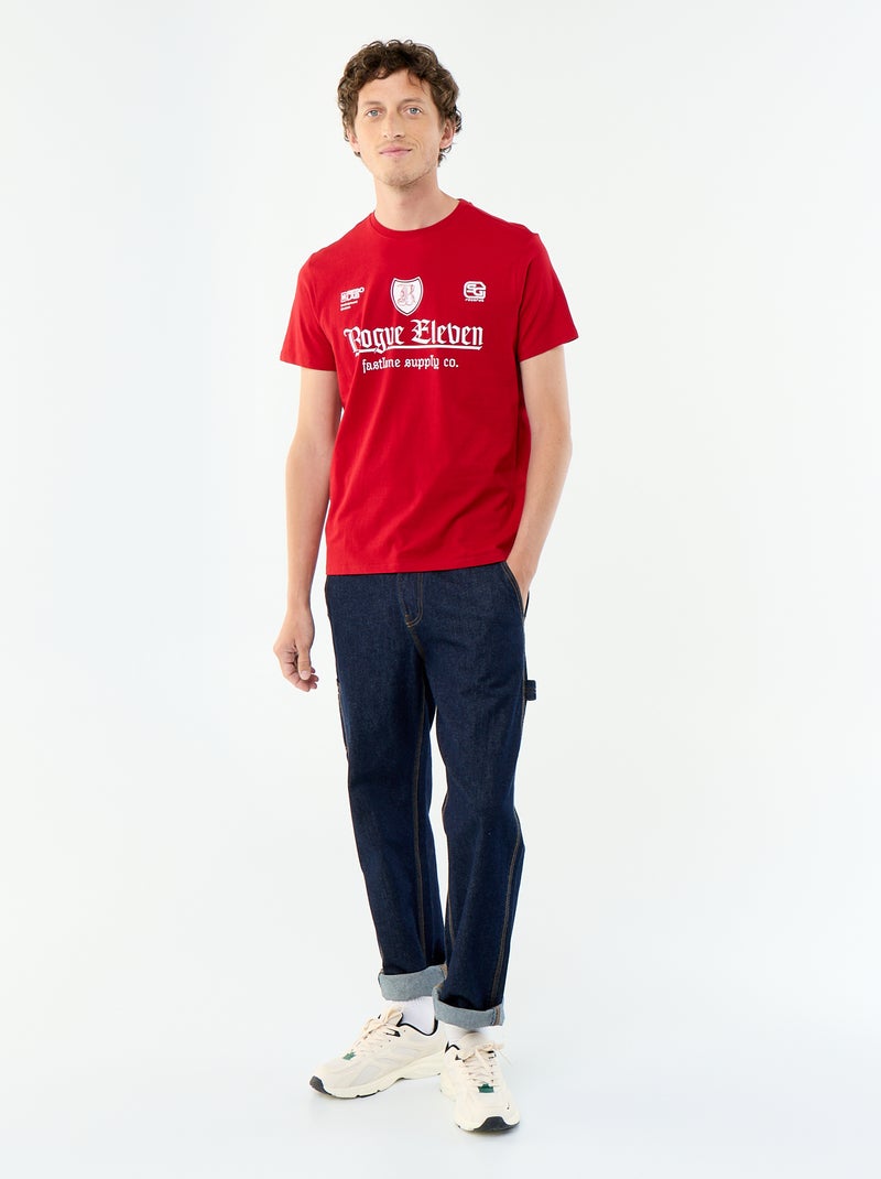 Camiseta de manga corta con estampado de fantasía Rojo - Kiabi