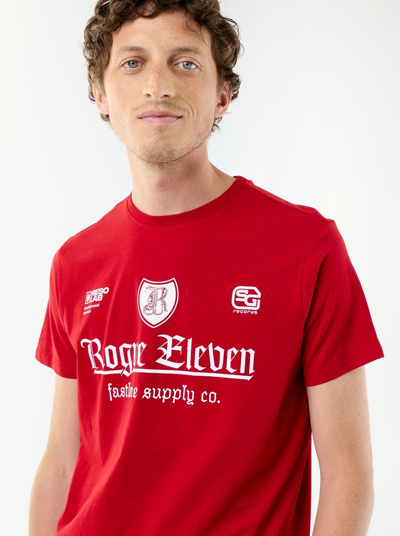 Camiseta de manga corta con estampado de fantasía Rojo - Kiabi