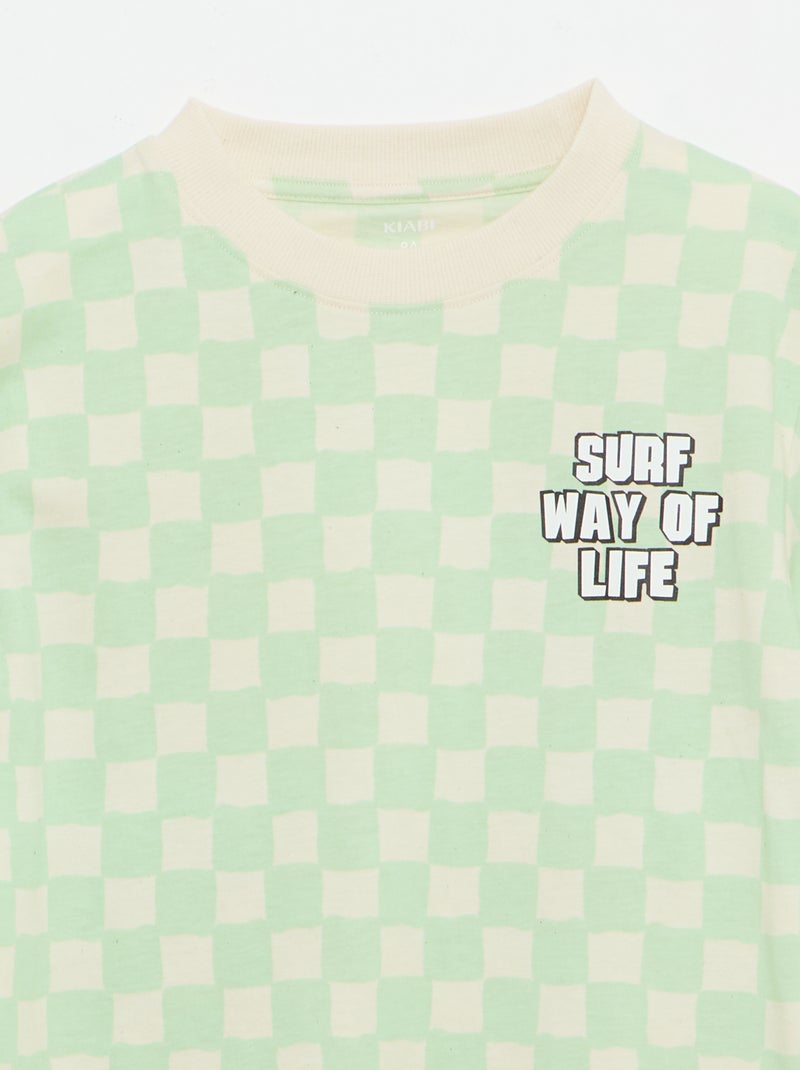 Camiseta de manga corta con estampado de fantasía Verde - Kiabi
