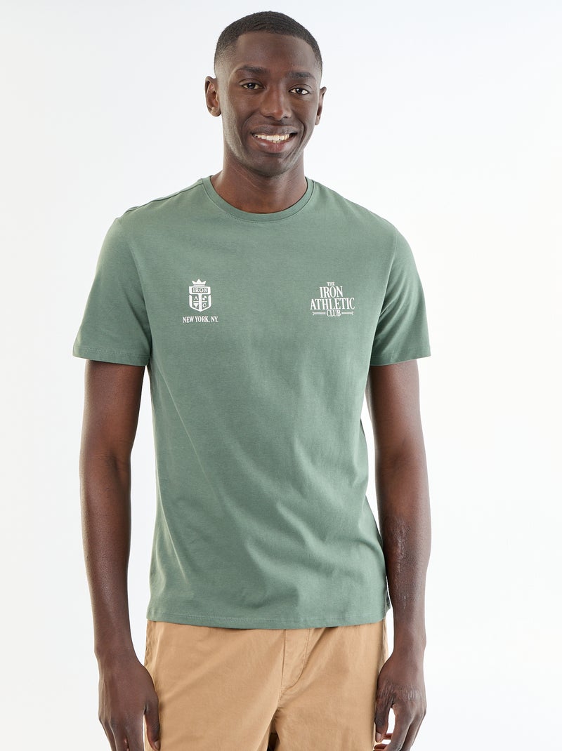 Camiseta de manga corta con estampado de fantasía Verde - Kiabi