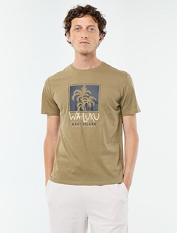 Camiseta de manga corta con estampado de fantasía