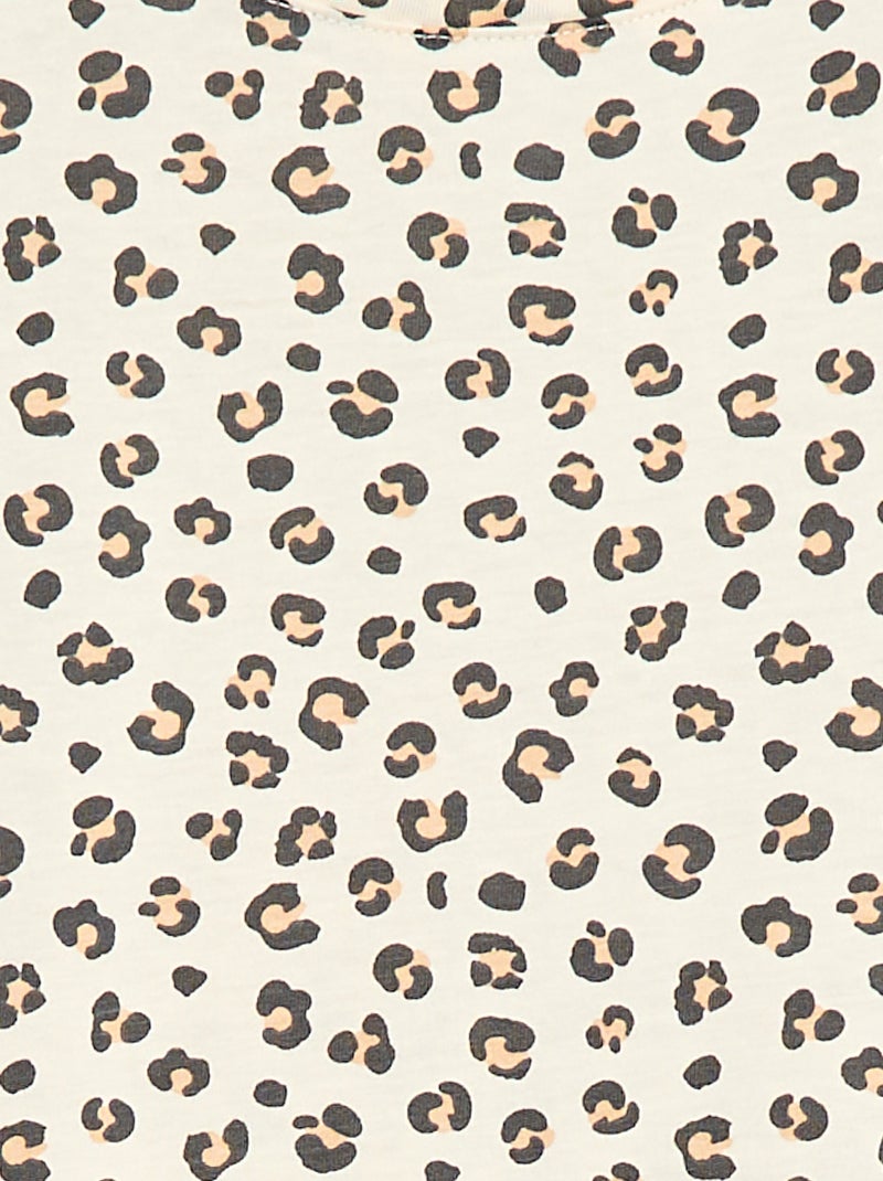 Camiseta de manga corta con estampado de leopardo Beige - Kiabi