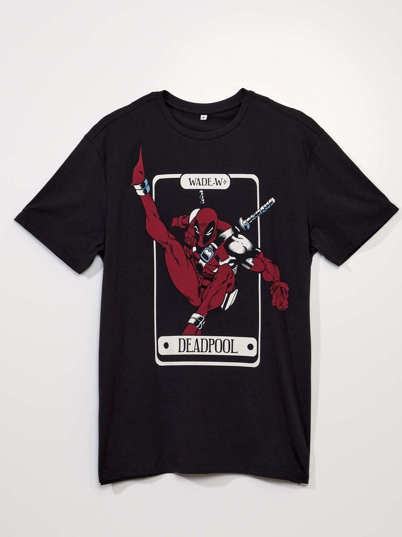 Camiseta de manga corta con estampado 'Dead Pool' NEGRO - Kiabi