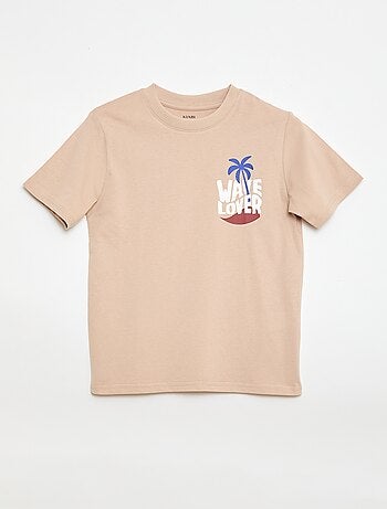 Camiseta de manga corta con estampado delantero/trasero