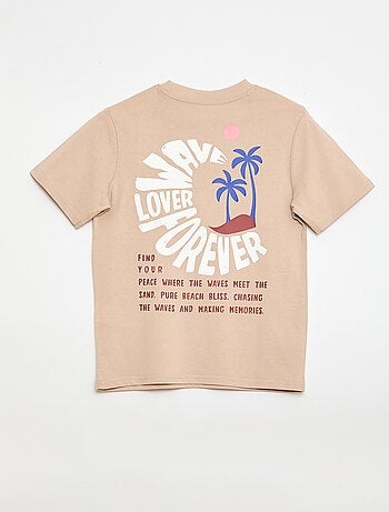Camiseta de manga corta con estampado delantero/trasero