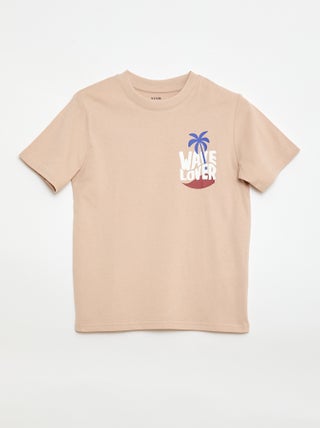 Camiseta de manga corta con estampado delantero/trasero