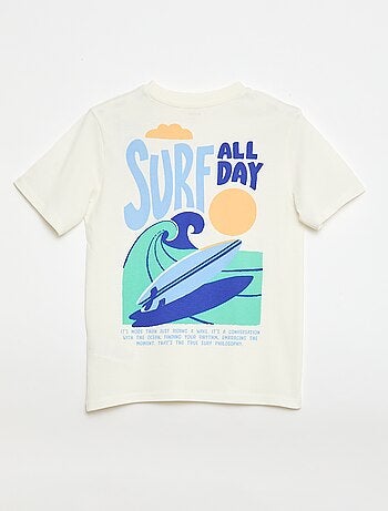 Camiseta de manga corta con estampado delantero/trasero