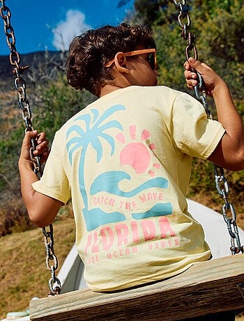 Camiseta de manga corta con estampado delantero/trasero
