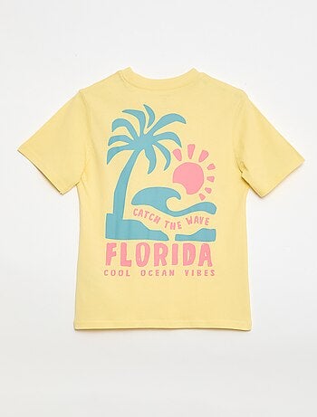 Camiseta de manga corta con estampado delantero/trasero