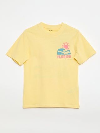 Camiseta de manga corta con estampado delantero/trasero