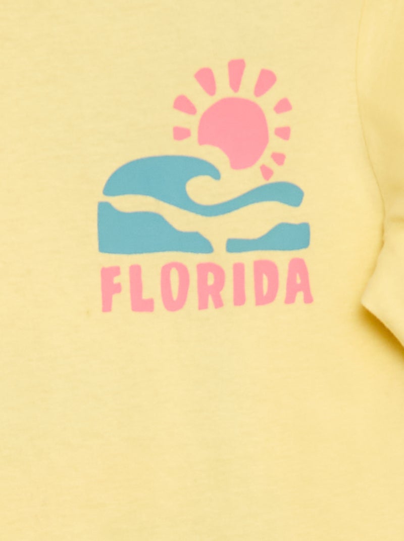 Camiseta de manga corta con estampado delantero/trasero Beige - Kiabi