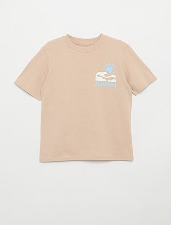 Camiseta de manga corta con estampado delantero/trasero