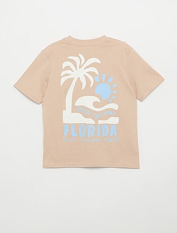 Camiseta de manga corta con estampado delantero/trasero