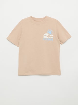 Camiseta de manga corta con estampado delantero/trasero