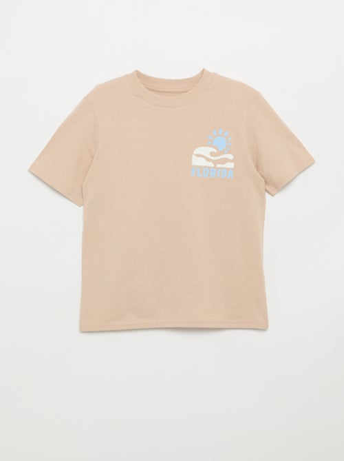 Camiseta de manga corta con estampado delantero/trasero - Kiabi