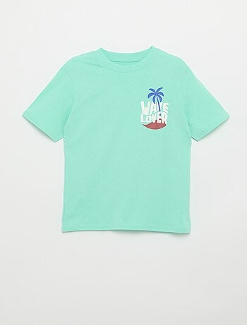 Camiseta de manga corta con estampado delantero/trasero
