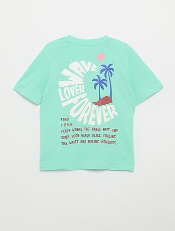 Camiseta de manga corta con estampado delantero/trasero