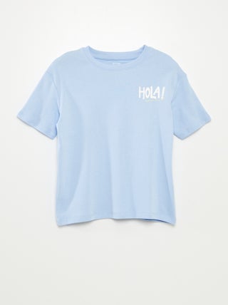 Camiseta de manga corta con estampado en ambos lados