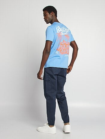 Camiseta de manga corta con estampado en ambos lados
