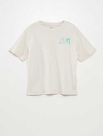 Camiseta de manga corta con estampado en ambos lados