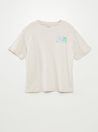 Camiseta de manga corta con estampado en ambos lados