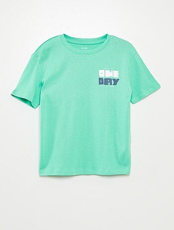 Camiseta de manga corta con estampado en ambos lados
