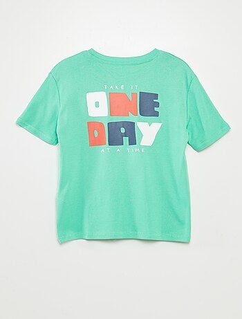 Camiseta de manga corta con estampado en ambos lados