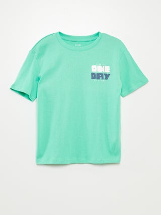 Camiseta de manga corta con estampado en ambos lados