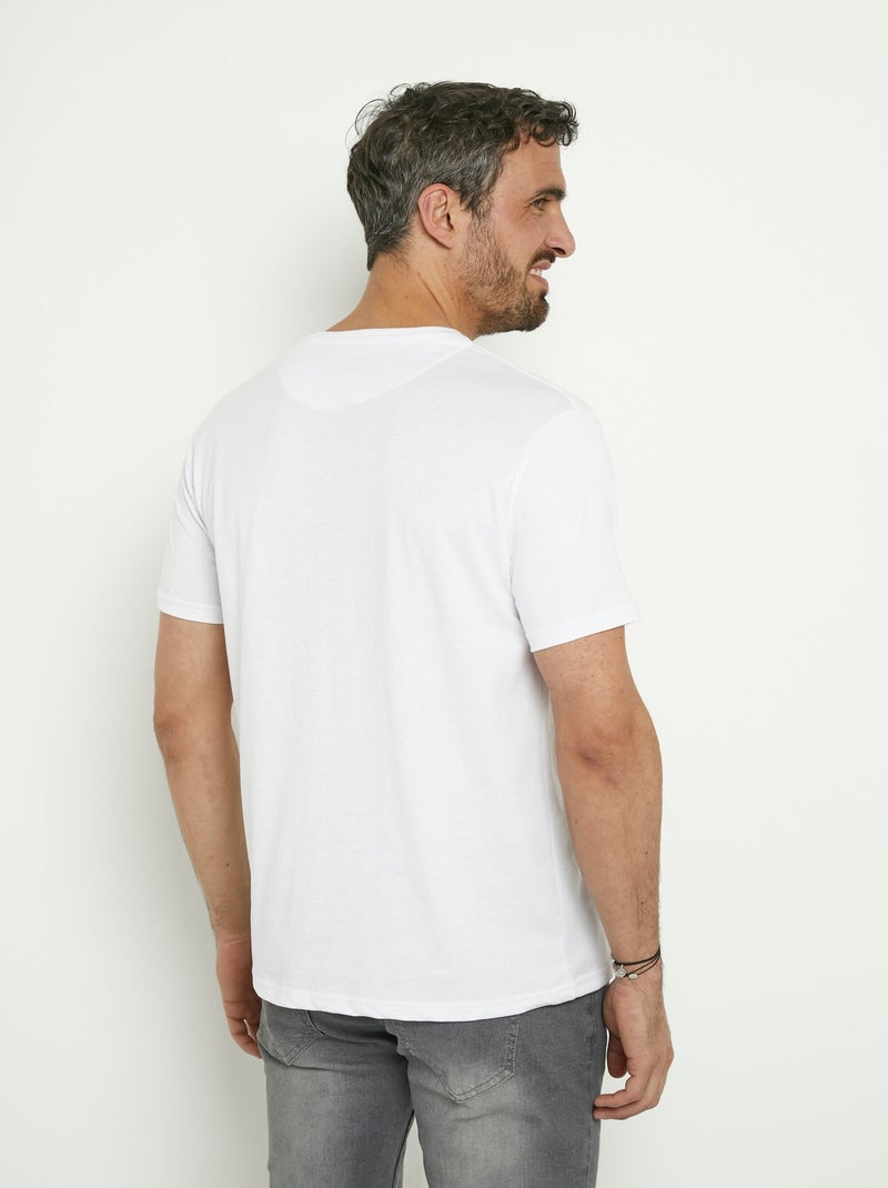 Camiseta de manga corta con estampado exótico Blanco - Kiabi