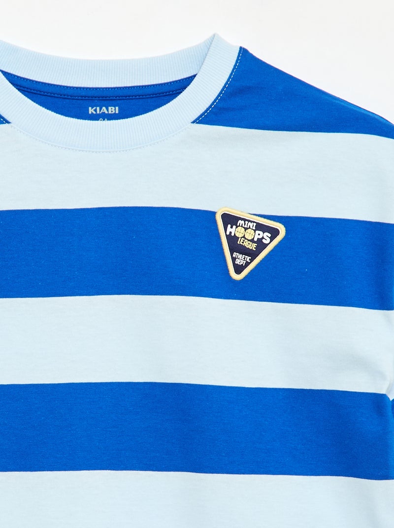 Camiseta de manga corta con estampado frontal Azul - Kiabi