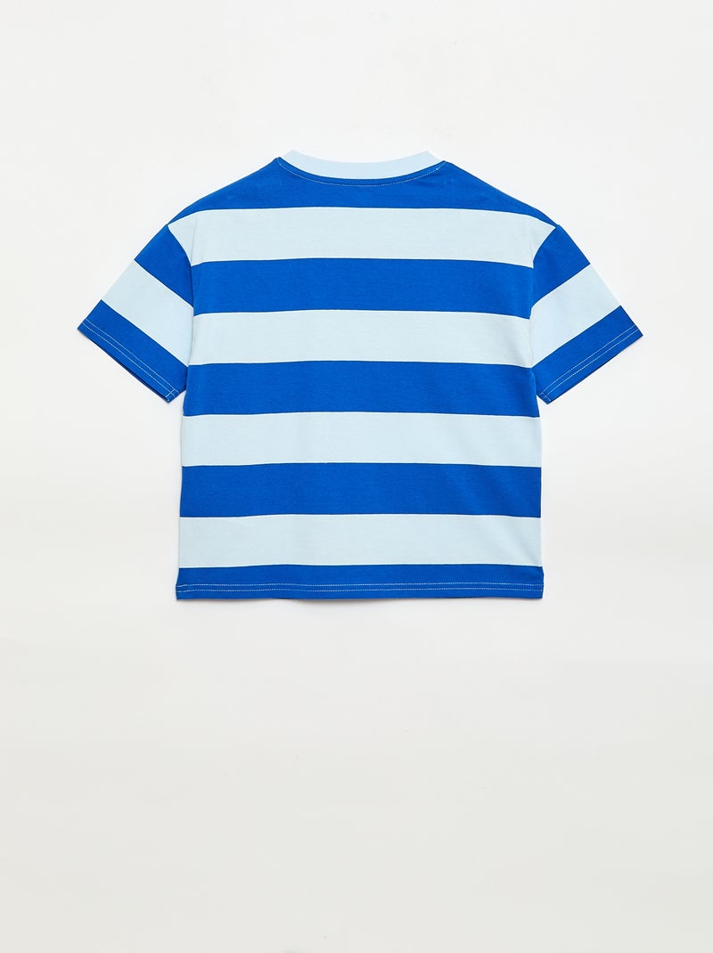 Camiseta de manga corta con estampado frontal Azul - Kiabi