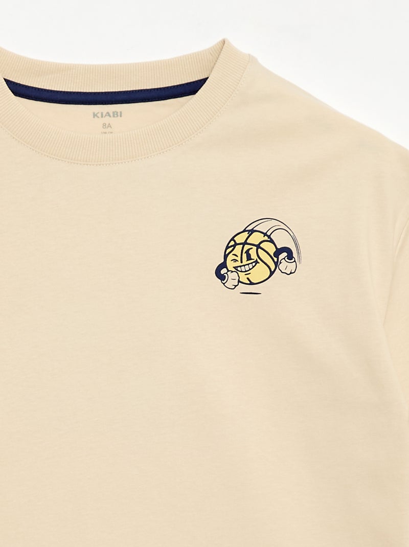 Camiseta de manga corta con estampado frontal Blanco - Kiabi