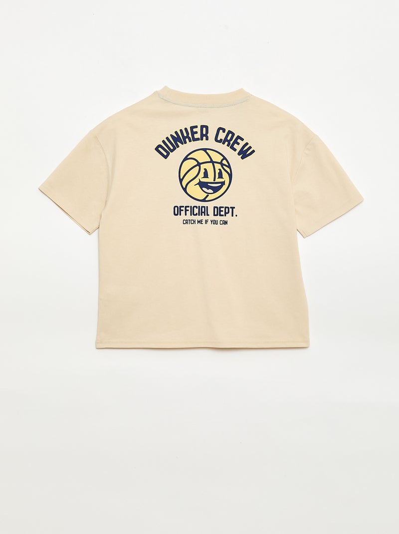 Camiseta de manga corta con estampado frontal Blanco - Kiabi