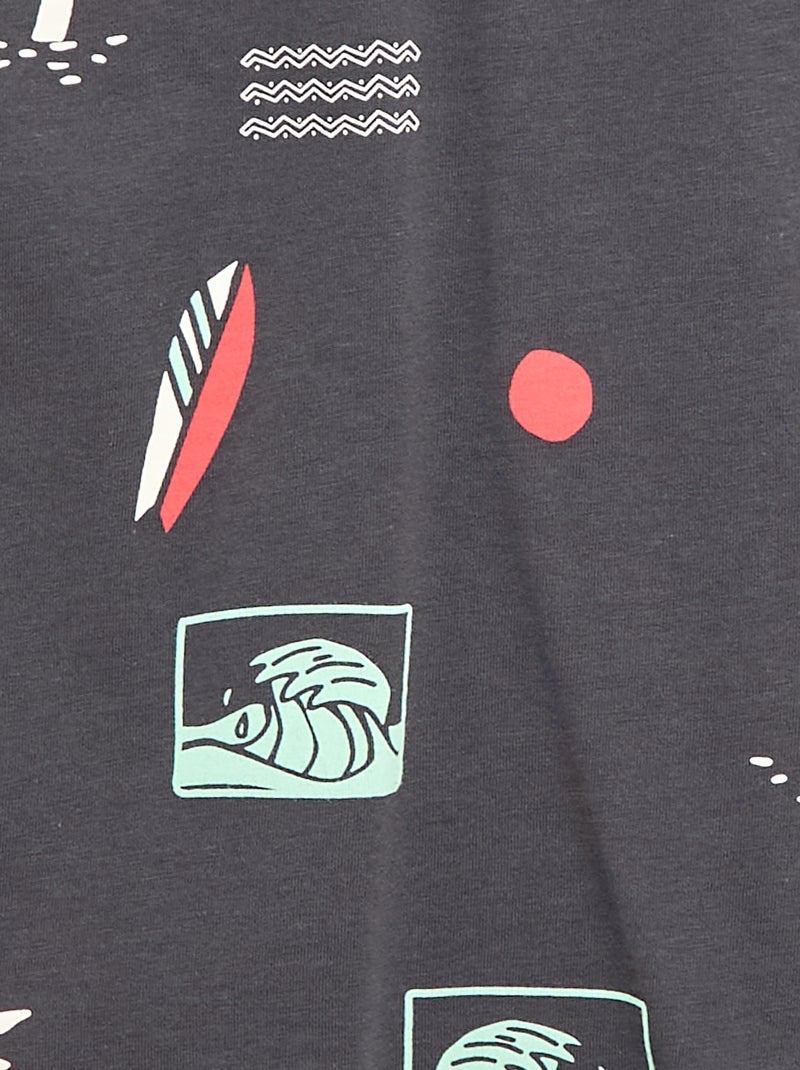 Camiseta de manga corta con estampado Gris - Kiabi