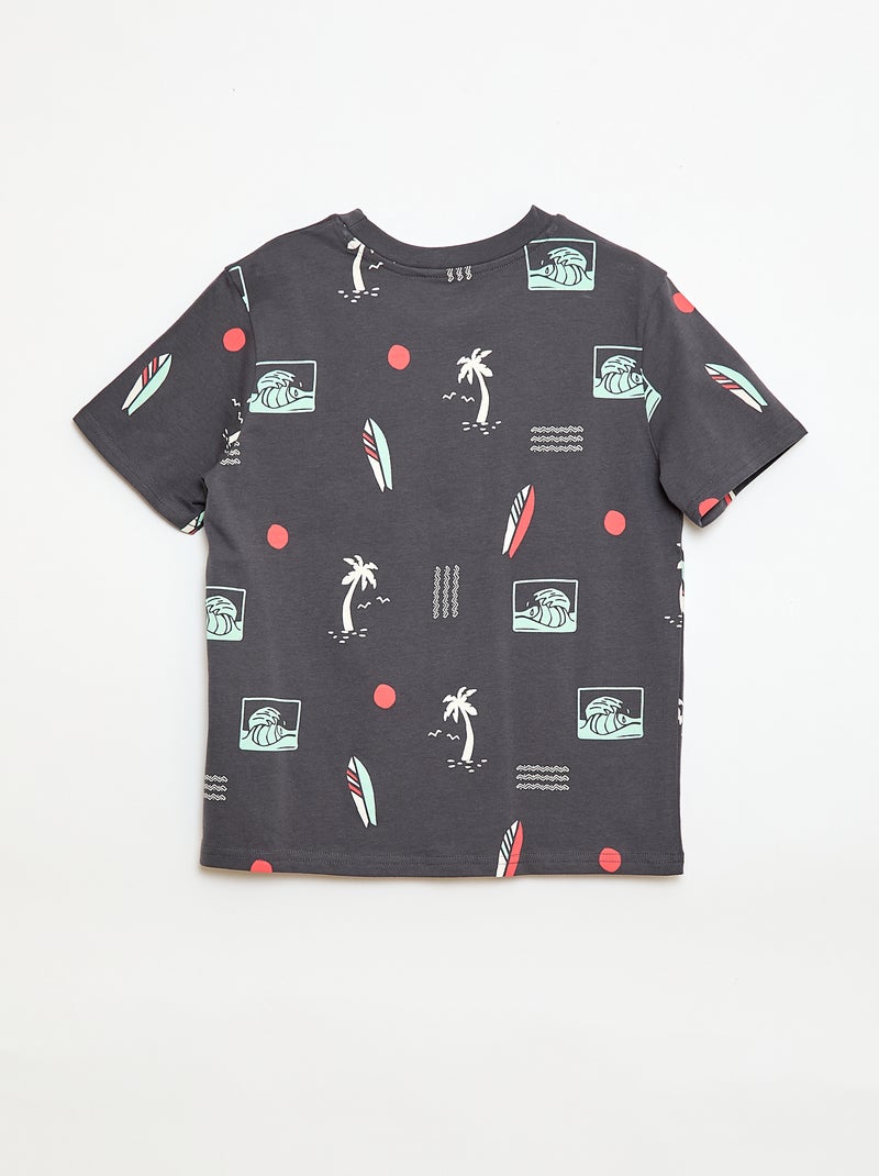 Camiseta de manga corta con estampado Gris - Kiabi