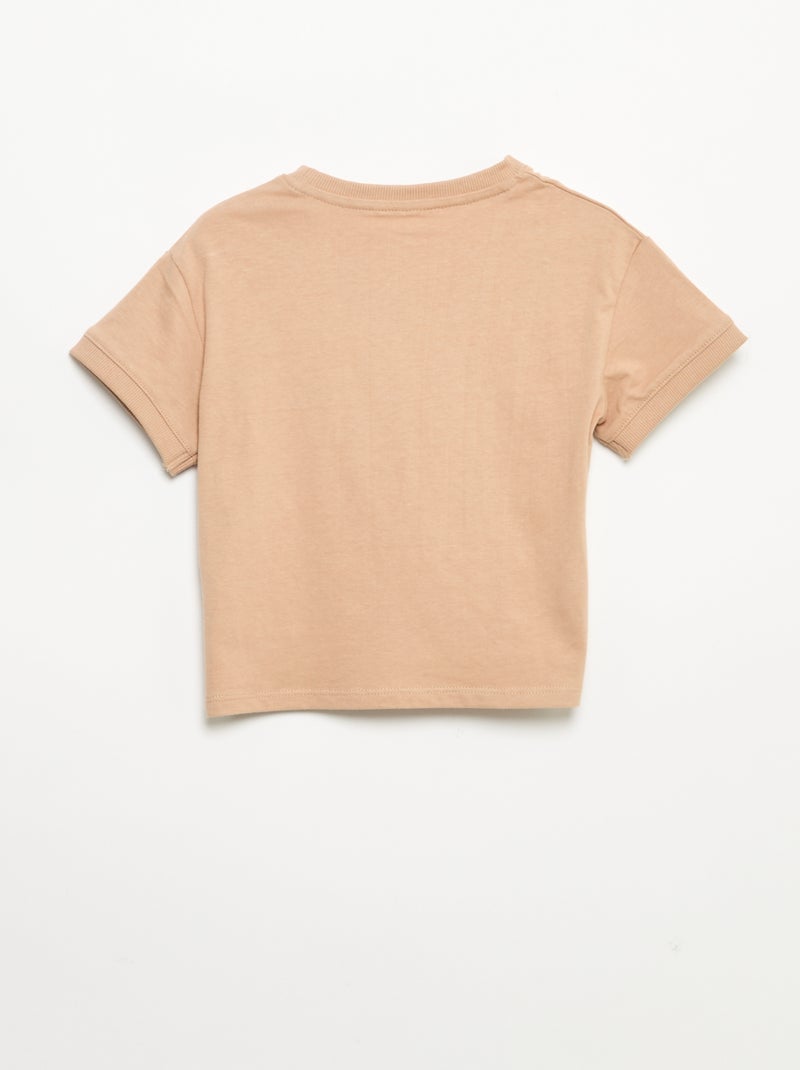 Camiseta de manga corta con estampado original Beige - Kiabi