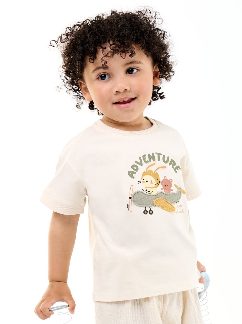 Camiseta de manga corta con estampado original Blanco - Kiabi