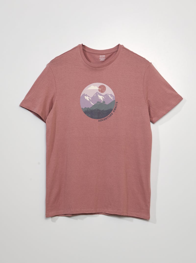 Camiseta de manga corta con estampado ROSA - Kiabi