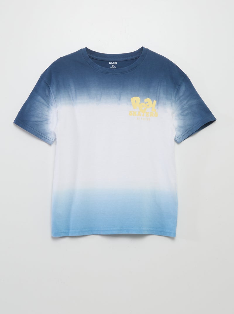 Camiseta de manga corta con estampado tie-dye AZUL - Kiabi