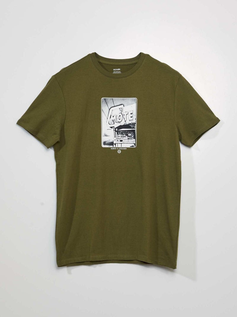 Camiseta de manga corta con estampado VERDE - Kiabi