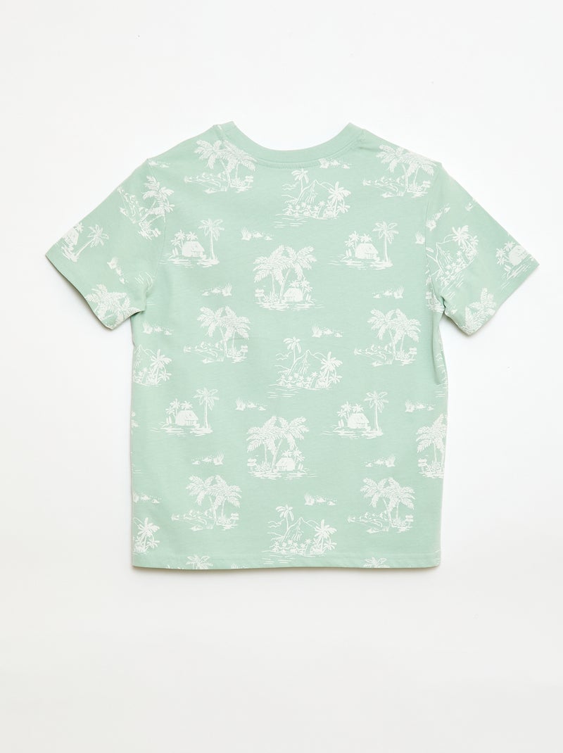 Camiseta de manga corta con estampado Verde - Kiabi