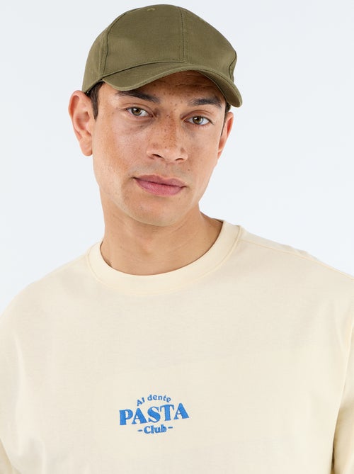 Camiseta de manga corta con estampados y bordados por delante y por detrás - Kiabi